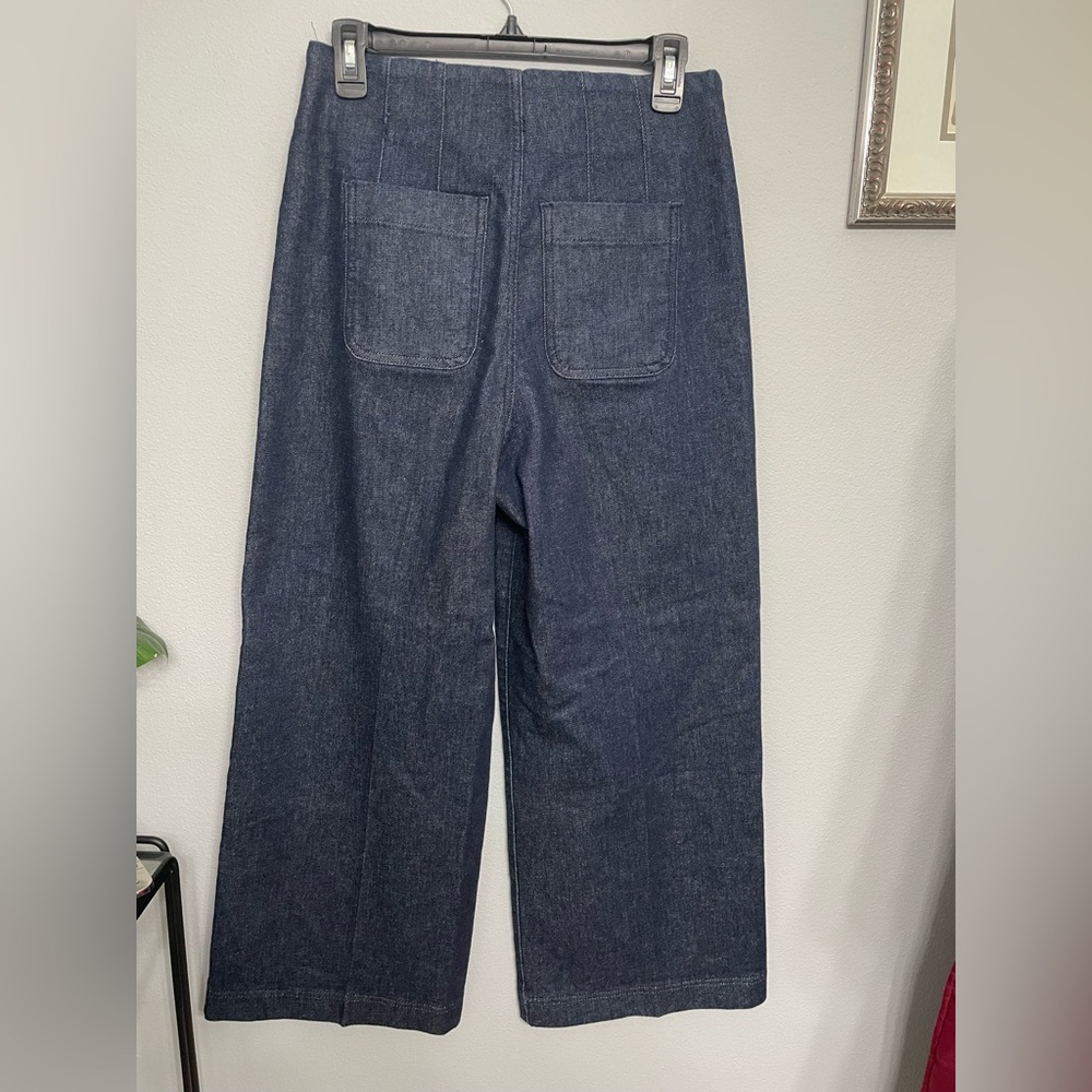 Spanx Zero Waistband Crop Wide Leg Jeans size M - Picture 5 of 7